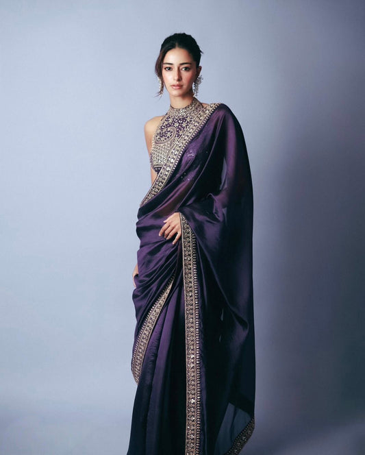 Jimmy choo saree with fancy jacket blouse