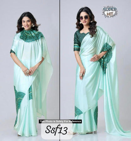 Hand free Saree Designer 2 Style Digital Printed