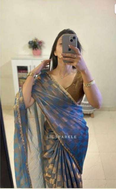 Beautiful Chrome Unicorn Saree Shaded Of Rainbow*