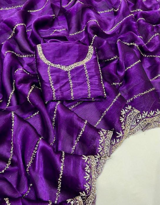 Zimmy Choo Saree pure Handwork ston work saree