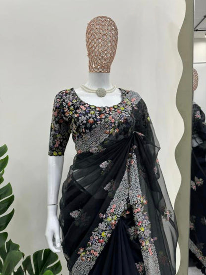 Tibby Silk black look saree