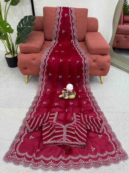 Jimmy Choo saree Embroidery Work