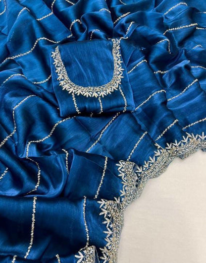 Zimmy Choo Saree pure Handwork ston work saree