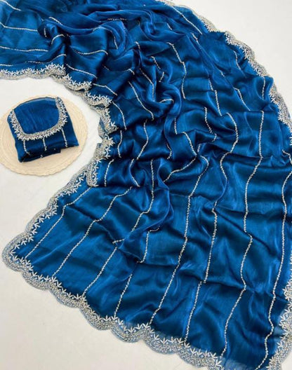 Zimmy Choo Saree pure Handwork ston work saree