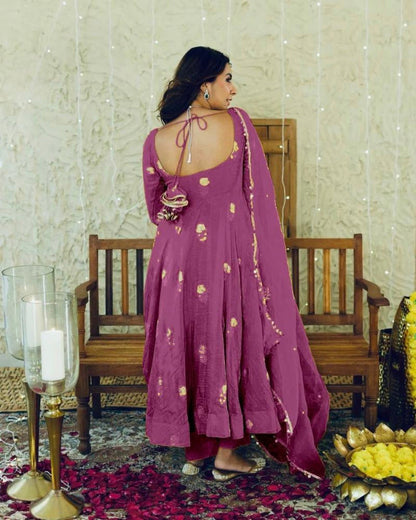 pure chinon silk fancy gown