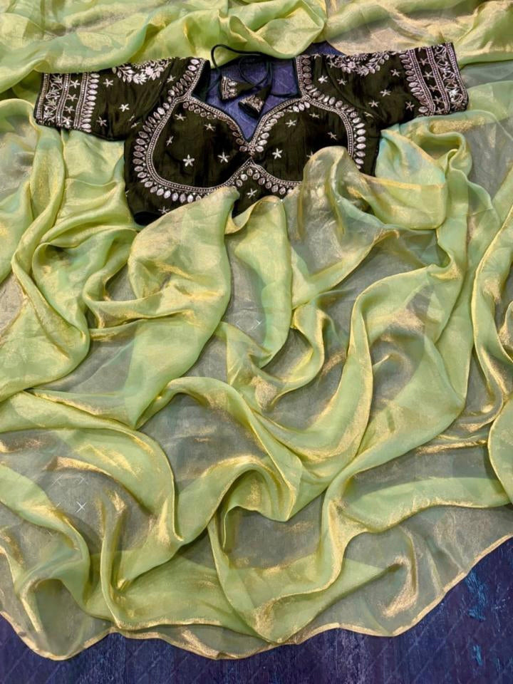 Spice Silk saree with blouse stitch