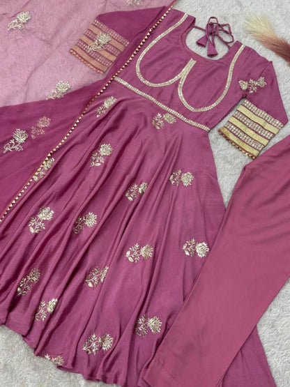 pure chinon silk fancy gown