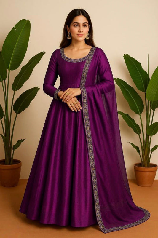 Fendi silk gown with dupatta