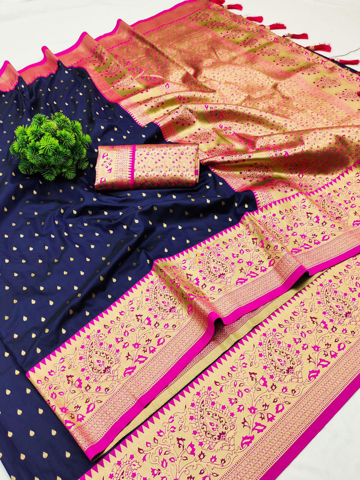 Pure silk Pethani saree with zari weawing