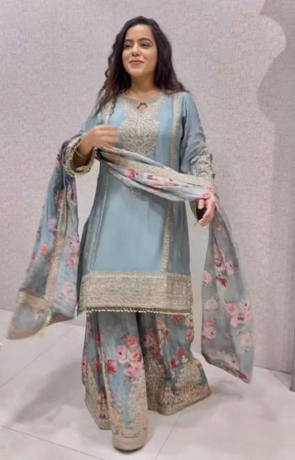 Chinon Silk With Embroidery 3 mm suit set