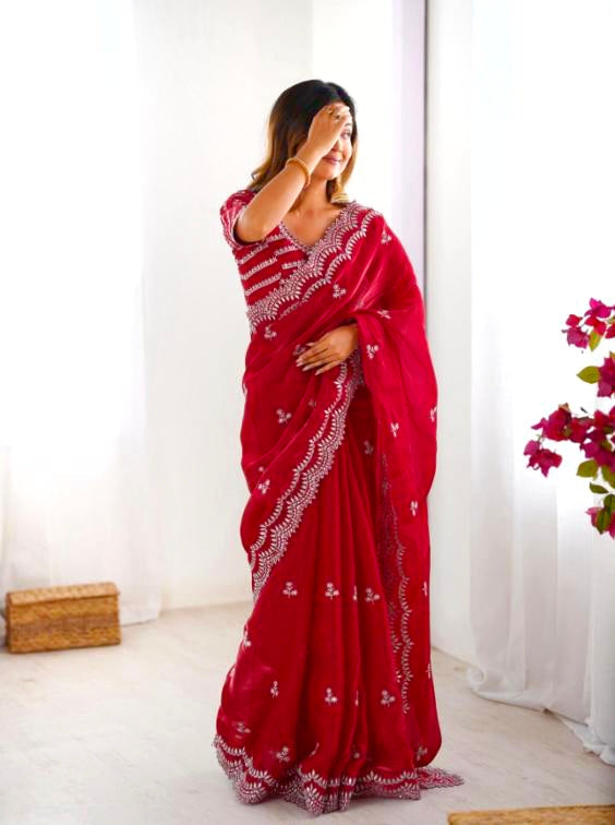 Jimmy Choo saree Embroidery Work