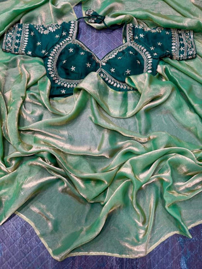 Spice Silk saree with blouse stitch