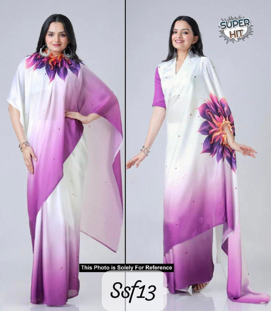 Hand free Saree Designer 2 Style Digital Printed