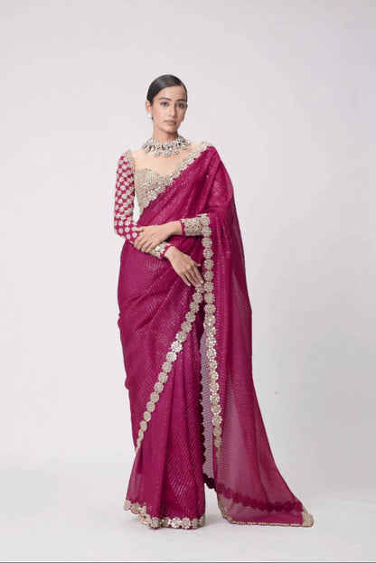 Mirror saree Pure Georgette
