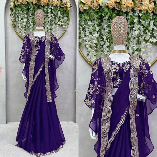 Ready To Wear Saree With Shrug