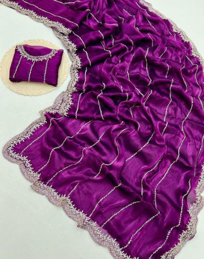 Zimmy Choo Saree pure Handwork ston work saree