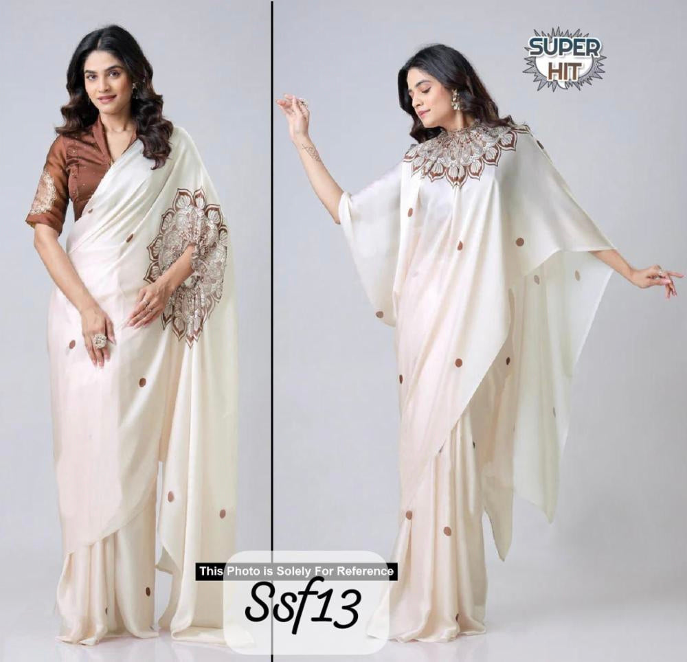 Hand free Saree Designer 2 Style Digital Printed