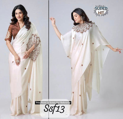 Hand free Saree Designer 2 Style Digital Printed