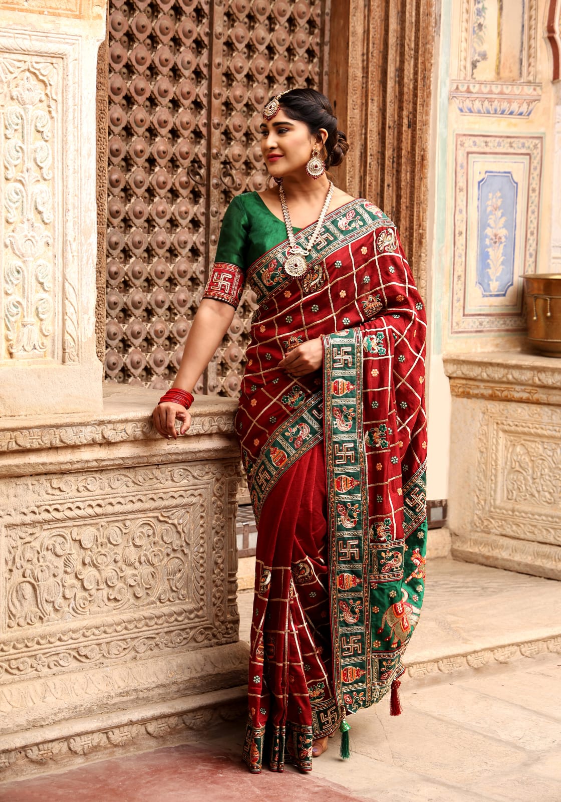 hand diamond work saree