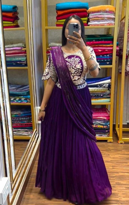 Designer Party Wear Lehenga Saree