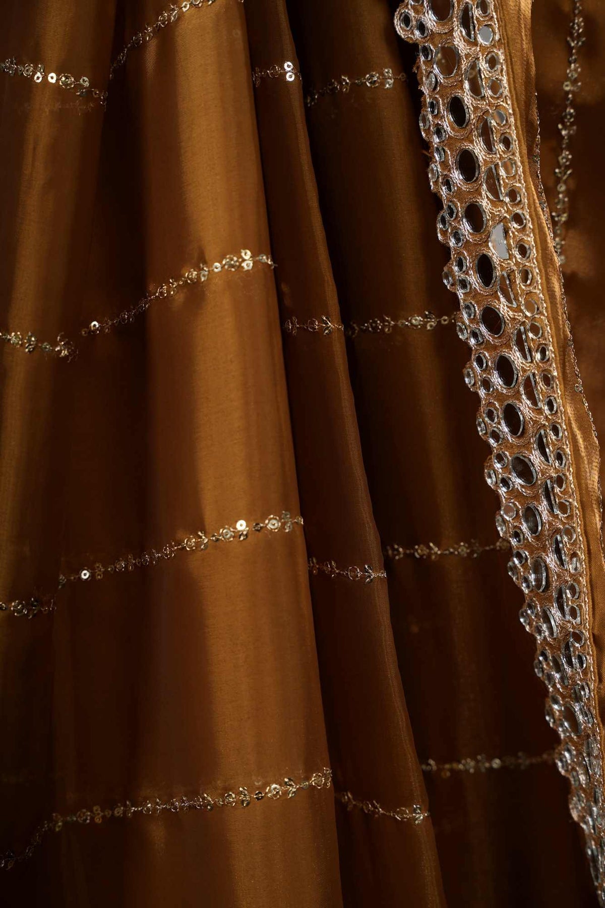 New mirror work saree organza jimmy choo with (blouse stitch)