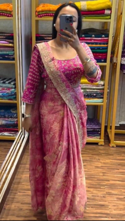 Ready To Wear organza Saree