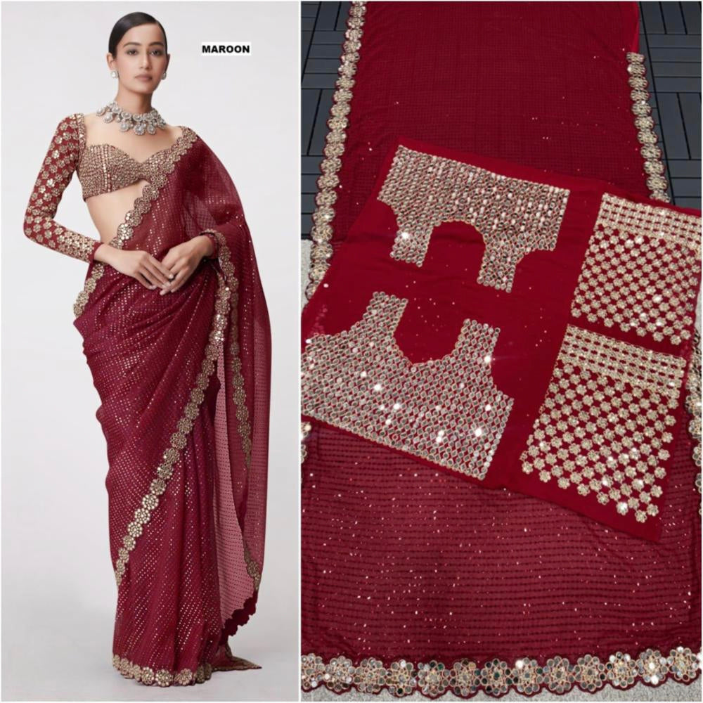 Mirror saree Pure Georgette
