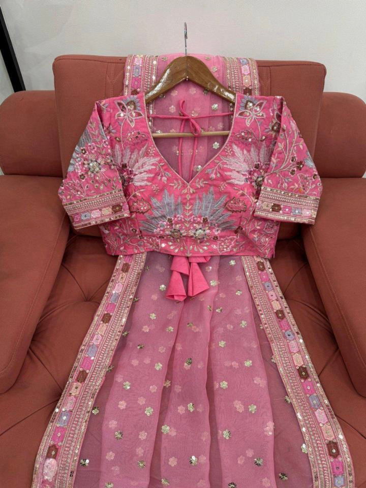 Designer Saree On Heavy Organza