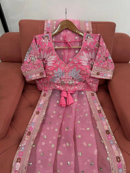 Designer Saree On Heavy Organza