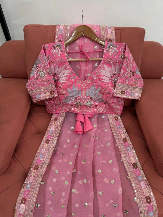 Designer Saree On Heavy Organza