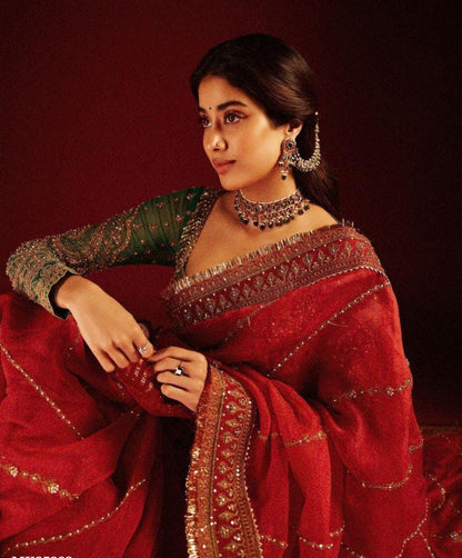 Organza silk fancy saree