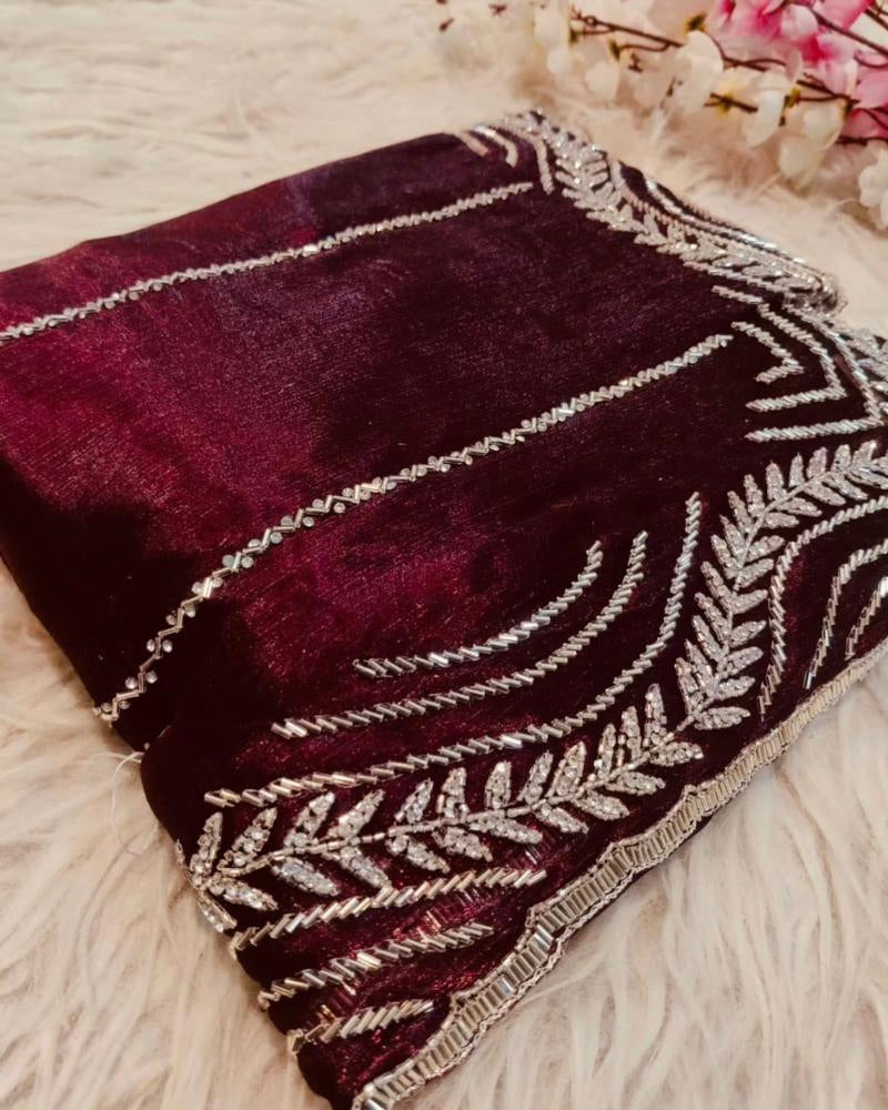 Party Wear Jimmy Choo Handwork Saree