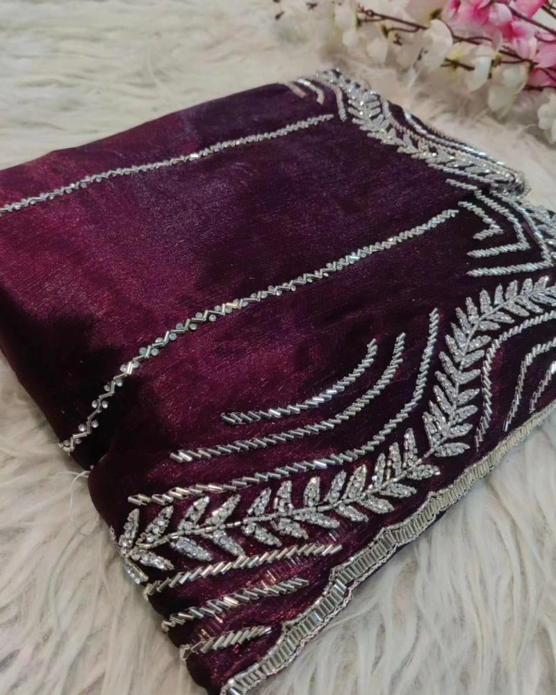 Party Wear Jimmy Choo Handwork Saree