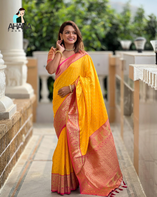 Pure silk Pethani saree with zari weawing