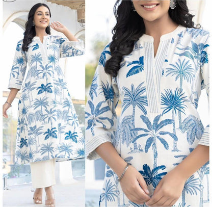 Rayon fabric Digital print kurti set .