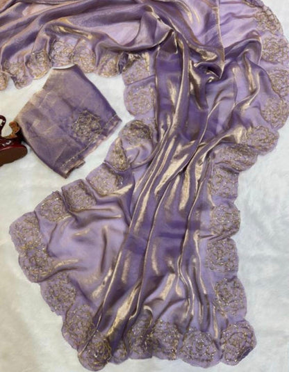 Pure Space Silk kat dena hand work saree