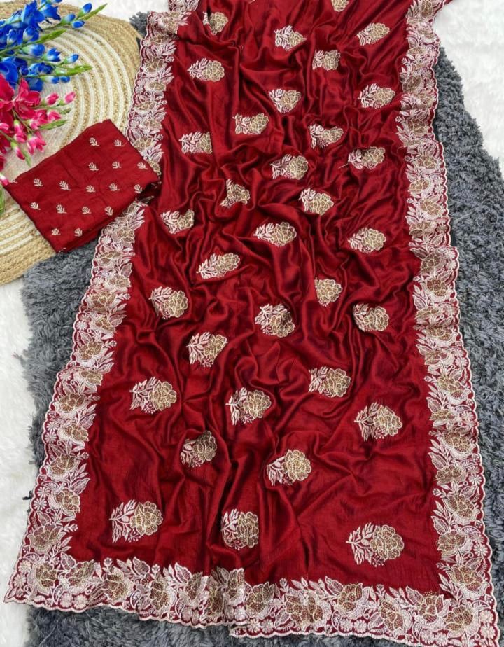 Blooming Vichitra saree