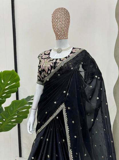 Beautiful Embroidery Zari Work With Siroski Work